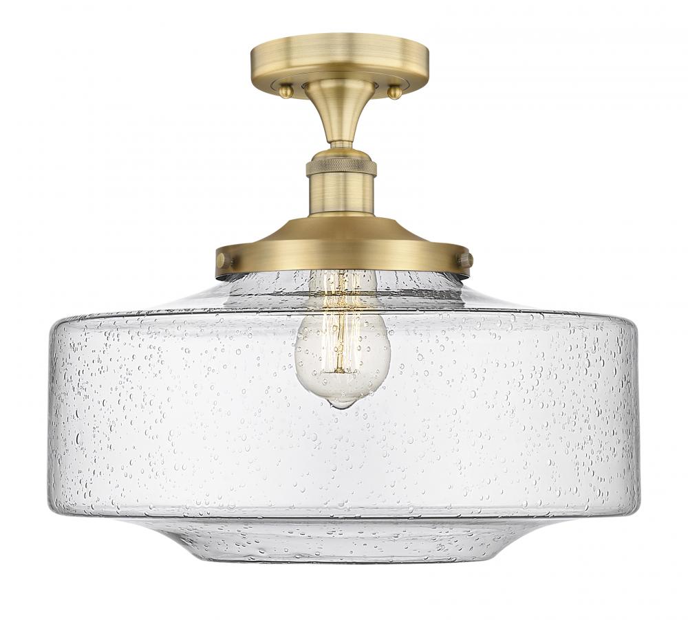 Bridgeton - 1 Light - 16 inch - Brushed Brass - Semi-Flush Mount