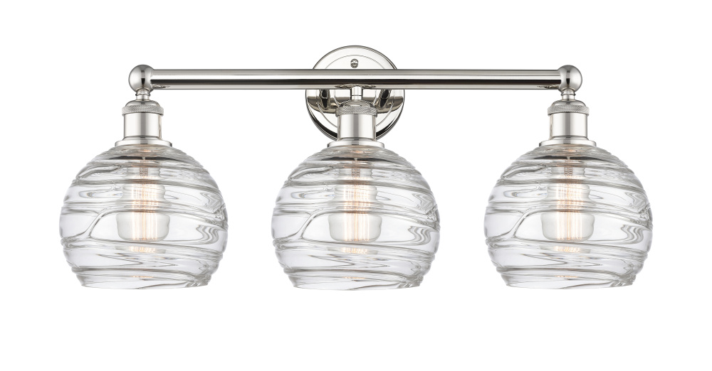 Athens Deco Swirl - 3 Light - 26 inch - Polished Nickel - Bath Vanity Light