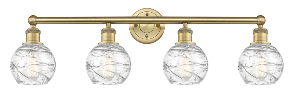 Athens Deco Swirl - 4 Light - 33 inch - Brushed Brass - Bath Vanity Light
