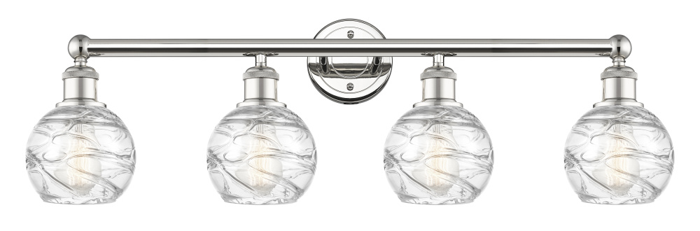 Athens Deco Swirl - 4 Light - 33 inch - Polished Nickel - Bath Vanity Light