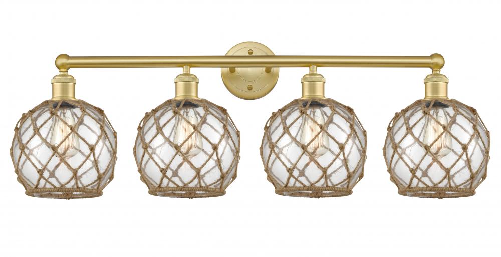 Farmhouse Rope - 4 Light - 35 inch - Satin Gold - Bath Vanity Light