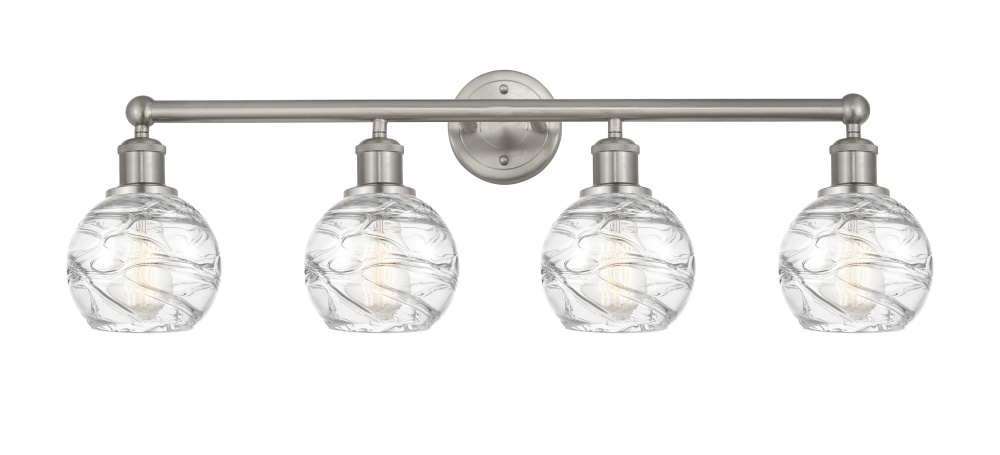 Athens Deco Swirl - 4 Light - 33 inch - Brushed Satin Nickel - Bath Vanity Light