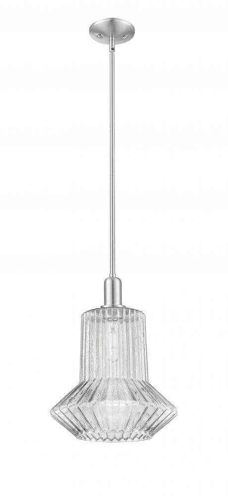 Springwater - 1 Light - 12 inch - Brushed Satin Nickel - Stem hung - Mini Pendant