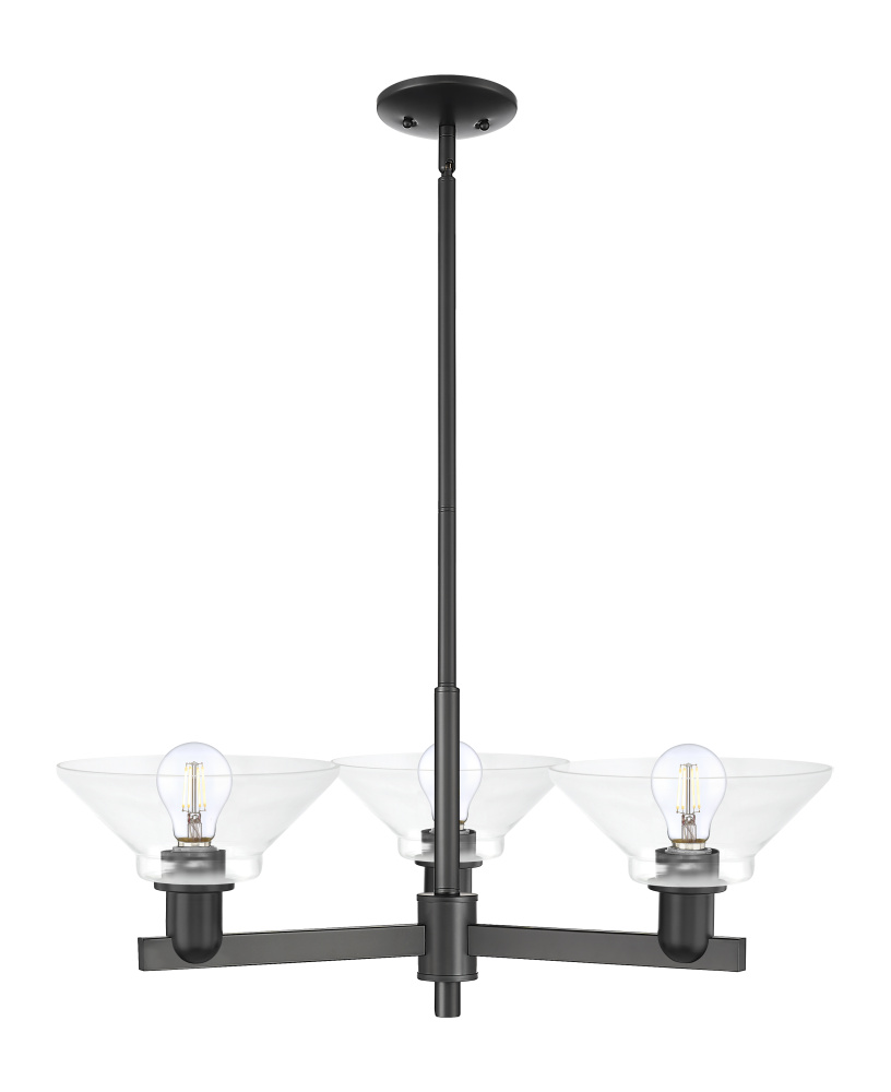 Orwell - 3 Light - 30 inch - Matte Black - Stem hung - Pendant
