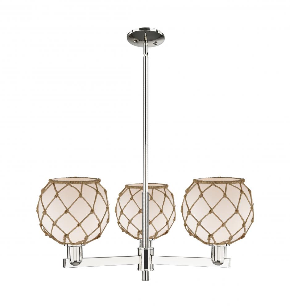 Farmhouse Rope - 3 Light - 30 inch - Polished Nickel - Stem hung - Pendant