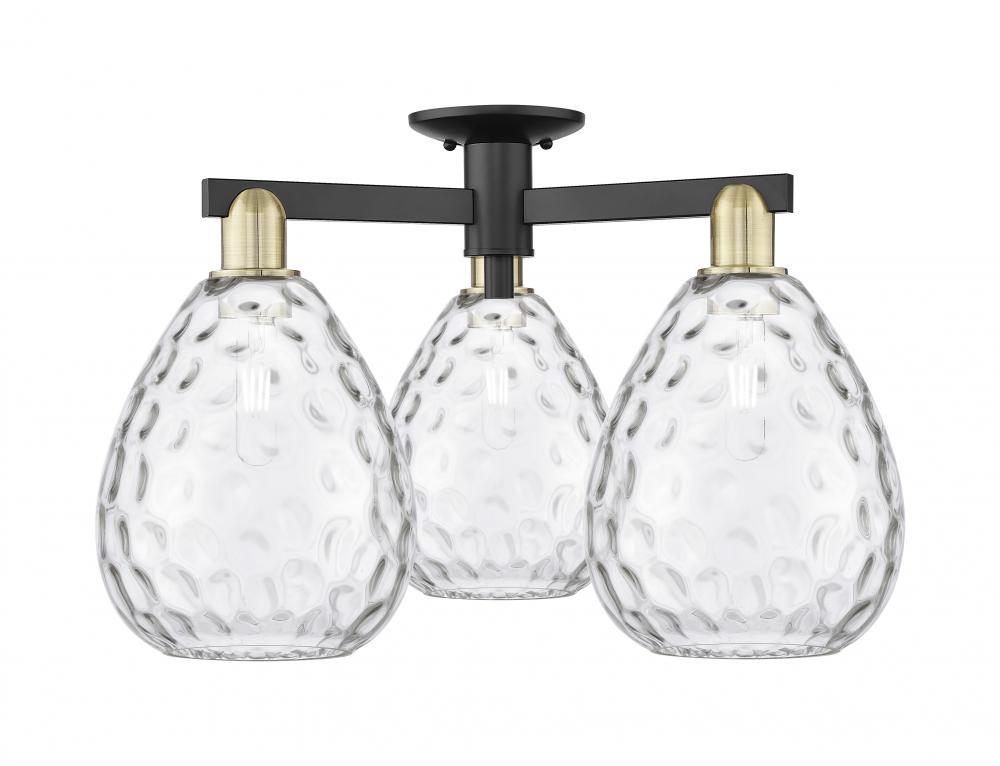 Waverly - 3 Light - 26 inch - Black Antique Brass - Semi-Flush Mount