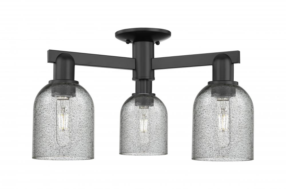 Caledonia - 3 Light - 23 inch - Matte Black - Semi-Flush Mount