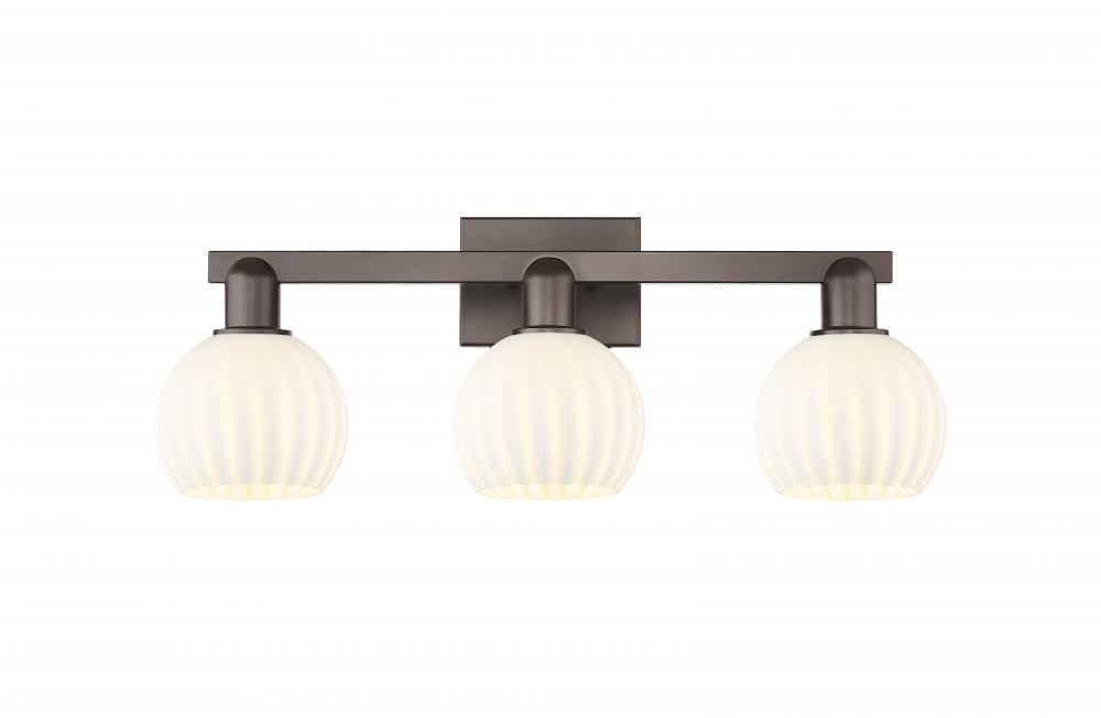 White Venetian - 3 Light - 25 inch - Oil Rubbed Bronze - Bath Vanity Light