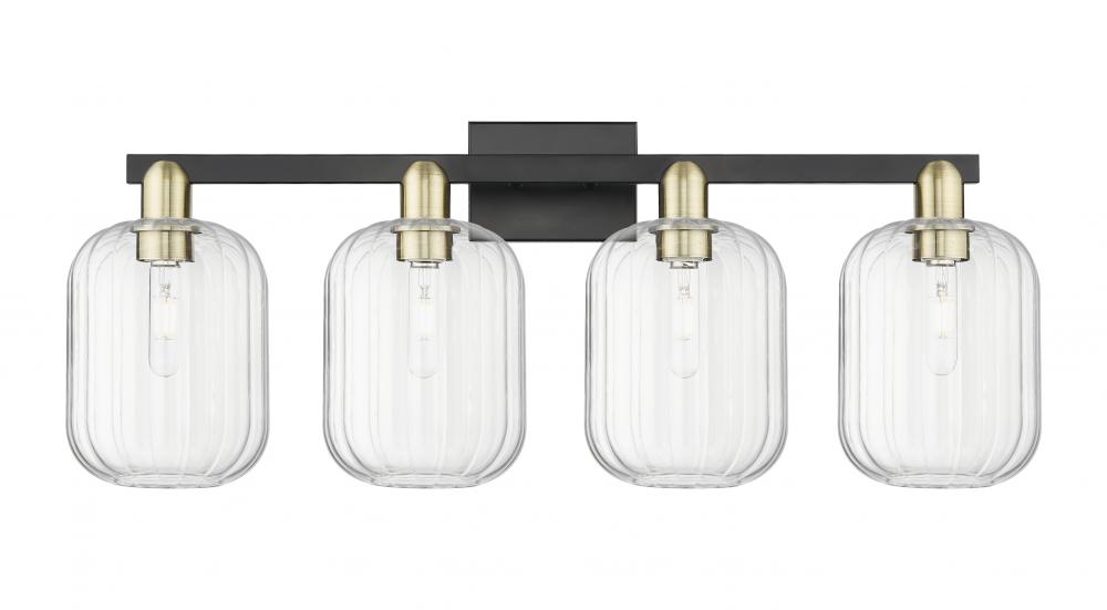 Preston Cylinder - 4 Light - 36 inch - Black Antique Brass - Bath Vanity Light