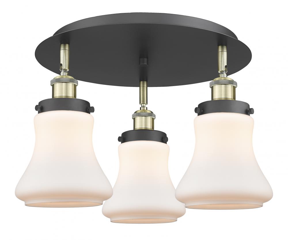 Bellmont - 3 Light - 18 inch - Black Antique Brass - Semi-Flush Mount