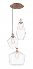 Innovations Lighting 113B-3P-AC-G652-MU - Cindyrella - 3 Light - 17 inch - Antique Copper - Cord hung - Multi Pendant