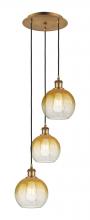 Innovations Lighting 113B-3P-BB-G483-8AM - Brookhaven Globe - 3 Light - 14 inch - Brushed Brass - Cord Hung - Multi Pendant