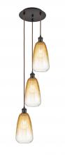 Innovations Lighting 113B-3P-OB-G480-6AM - Brookhaven Almond - 3 Light - 13 inch - Oil Rubbed Bronze - Cord Hung - Multi Pendant