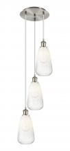 Innovations Lighting 113B-3P-SN-G480-6OP - Brookhaven Almond - 3 Light - 13 inch - Brushed Satin Nickel - Cord Hung - Multi Pendant