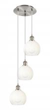 Innovations Lighting 113B-3P-SN-G483-8OP - Brookhaven Globe - 3 Light - 14 inch - Brushed Satin Nickel - Cord Hung - Multi Pendant