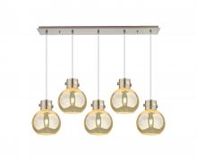 Innovations Lighting 125-410-1PS-PN-G410-8ME - Newton Sphere - 5 Light - 40 inch - Polished Nickel - Cord hung - Linear Pendant