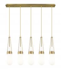 Innovations Lighting 125-452-1P-BB-G452-4GWH - Milan - 5 Light - 36 inch - Brushed Brass - Linear Pendant
