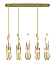 Innovations Lighting 125-452-1P-BB-G452-4ME - Milan - 5 Light - 36 inch - Brushed Brass - Linear Pendant