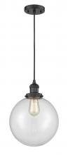 Innovations Lighting 201C-BK-G202-10-LED - Beacon - 1 Light - 10 inch - Matte Black - Cord hung - Mini Pendant