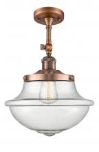 Innovations Lighting 201F-AC-G544 - Oxford - 1 Light - 12 inch - Antique Copper - Adjustable Semi-Flush Mount
