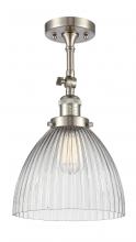Innovations Lighting 201F-SN-G222 - Seneca Falls - 1 Light - 10 inch - Brushed Satin Nickel - Adjustable Semi-Flush Mount