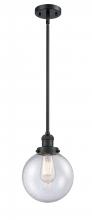 Innovations Lighting 201S-BK-G204-8-LED - Beacon - 1 Light - 8 inch - Matte Black - Stem Hung - Mini Pendant