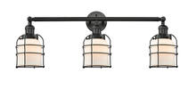Innovations Lighting 205-BK-G51-CE - Bell Cage - 3 Light - 31 inch - Matte Black - Bath Vanity Light