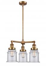 Innovations Lighting 207-BB-G184-LED - Canton - 3 Light - 18 inch - Brushed Brass - Stem Hung - Chandelier