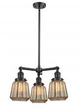 Innovations Lighting 207-BK-G146 - Chatham - 3 Light - 24 inch - Matte Black - Stem Hung - Chandelier