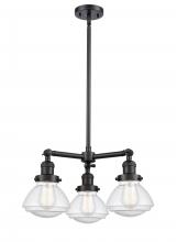 Innovations Lighting 207-BK-G324 - Olean - 3 Light - 19 inch - Matte Black - Stem Hung - Chandelier