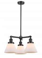 Innovations Lighting 207-BK-G41-LED - Cone - 3 Light - 22 inch - Matte Black - Stem Hung - Chandelier
