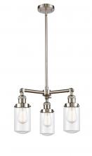 Innovations Lighting 207-SN-G312 - Dover - 3 Light - 17 inch - Brushed Satin Nickel - Stem Hung - Chandelier
