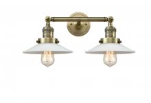 Innovations Lighting 208-AB-G1 - Halophane - 2 Light - 18 inch - Antique Brass - Adjustable Bath Vanity Light