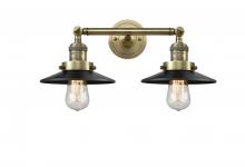 Innovations Lighting 208-AB-M6 - Railroad - 2 Light - 18 inch - Antique Brass - Adjustable Bath Vanity Light