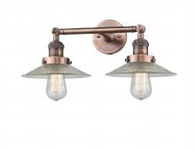 Innovations Lighting 208-AC-G2 - Halophane - 2 Light - 18 inch - Antique Copper - Adjustable Bath Vanity Light