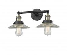 Innovations Lighting 208-BAB-G2 - Halophane - 2 Light - 18 inch - Black Antique Brass - Adjustable Bath Vanity Light