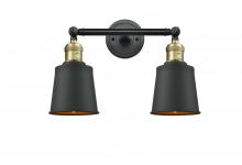 Innovations Lighting 208-BAB-M9-BK - Addison - 2 Light - 16 inch - Black Antique Brass - Adjustable Bath Vanity Light
