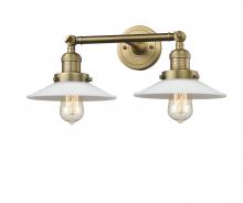 Innovations Lighting 208-BB-G1 - Halophane - 2 Light - 18 inch - Brushed Brass - Adjustable Bath Vanity Light