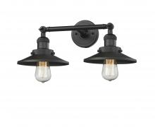 Innovations Lighting 208-BK-M6 - Railroad - 2 Light - 18 inch - Matte Black - Adjustable Bath Vanity Light