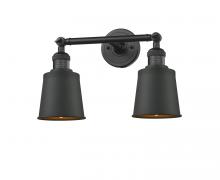 Innovations Lighting 208-BK-M9-BK - Addison - 2 Light - 16 inch - Matte Black - Adjustable Bath Vanity Light