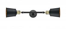 Innovations Lighting 208L-BAB-M9-BK - Addison - 2 Light - 5 inch - Black Antique Brass - Adjustable Bath Vanity Light
