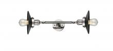 Innovations Lighting 208L-PN-M6BK - Railroad - 2 Light - 8 inch - Polished Nickel - Adjustable Bath Vanity Light