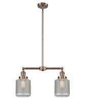 Innovations Lighting 209-AC-G262 - Stanton - 2 Light - 23 inch - Antique Copper - Stem Hung - Adjustable Island Light