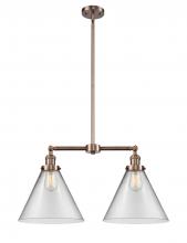 Innovations Lighting 209-AC-G42-L - Cone - 2 Light - 21 inch - Antique Copper - Stem Hung - Adjustable Island Light