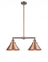 Innovations Lighting 209-AC-M10-AC - Briarcliff - 2 Light - 21 inch - Antique Copper - Stem Hung - Adjustable Island Light