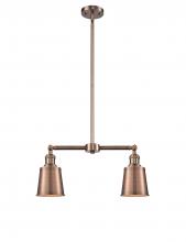 Innovations Lighting 209-AC-M9-AC - Addison - 2 Light - 21 inch - Antique Copper - Stem Hung - Adjustable Island Light