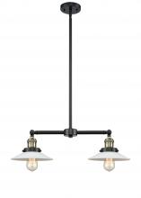 Innovations Lighting 209-BAB-G1 - Halophane - 2 Light - 21 inch - Black Antique Brass - Stem Hung - Adjustable Island Light