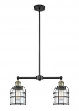 Innovations Lighting 209-BAB-G52-CE - Bell Cage - 2 Light - 21 inch - Black Antique Brass - Stem Hung - Island Light