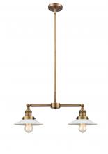 Innovations Lighting 209-BB-G1 - Halophane - 2 Light - 21 inch - Brushed Brass - Stem Hung - Adjustable Island Light
