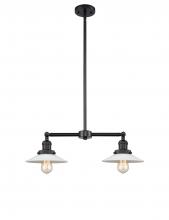 Innovations Lighting 209-BK-G1 - Halophane - 2 Light - 21 inch - Matte Black - Stem Hung - Adjustable Island Light